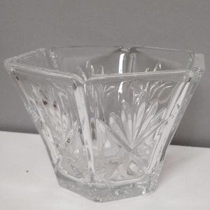Gorham Crystal GOR17 Paneled Fan Crisscross Cut Bowl Like New